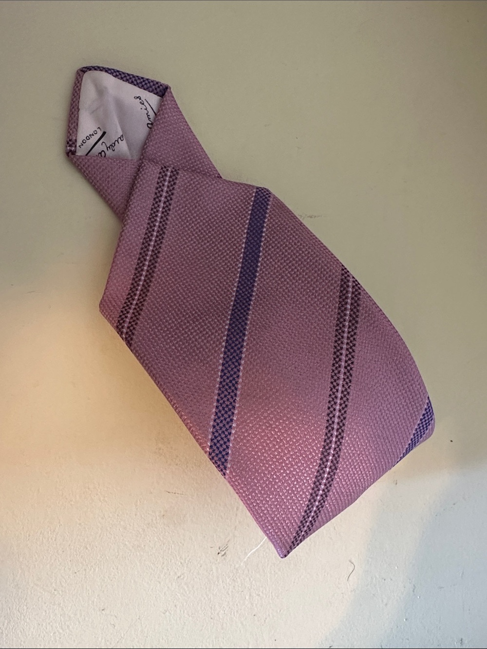 Hardy Amies Lavender and Navy Stripe Tie